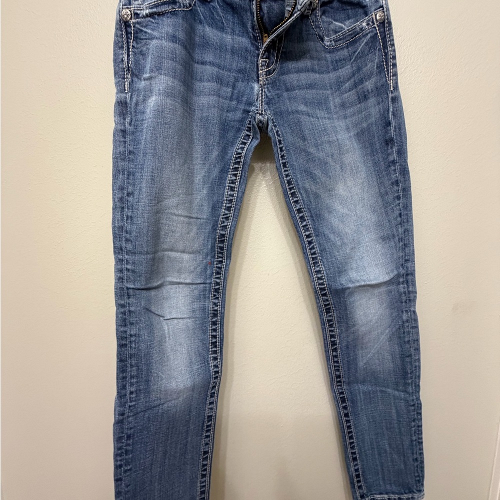 Miss Me Men's Faded Blue Skinny Jeans